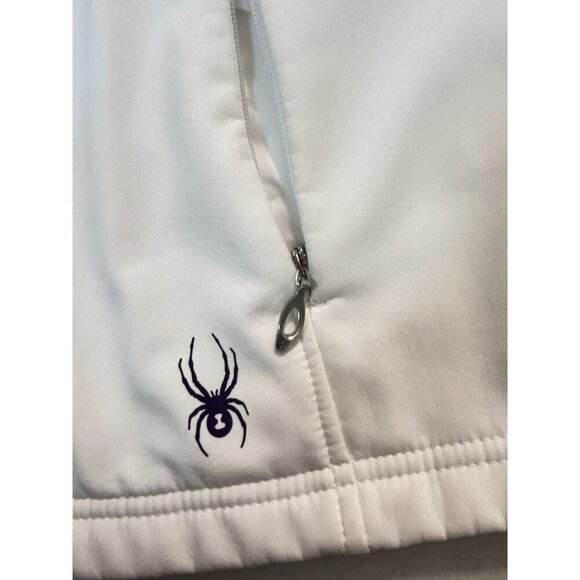 Spyder White Colorblock Hooded Jacket Zip Up Jacket Size Medium - Picture 5 of 7